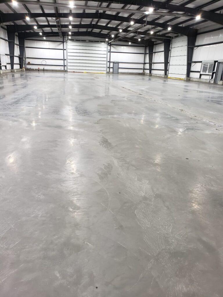 another concrete floor of a garage with a gloss finish