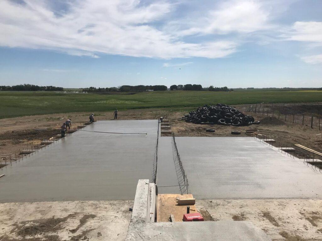 just completed concrete pads