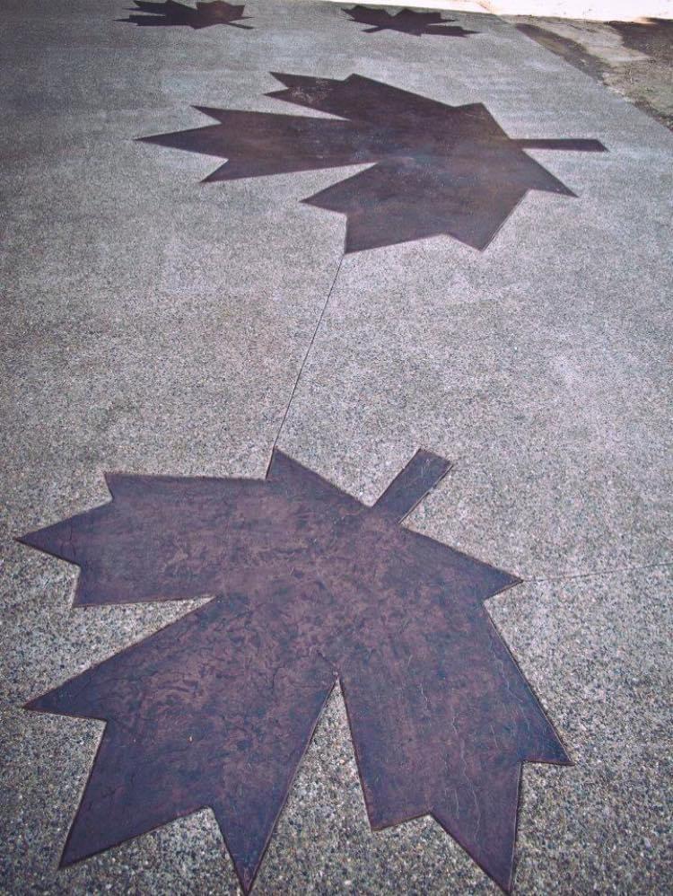 maple leaf pattern decorative concrete
